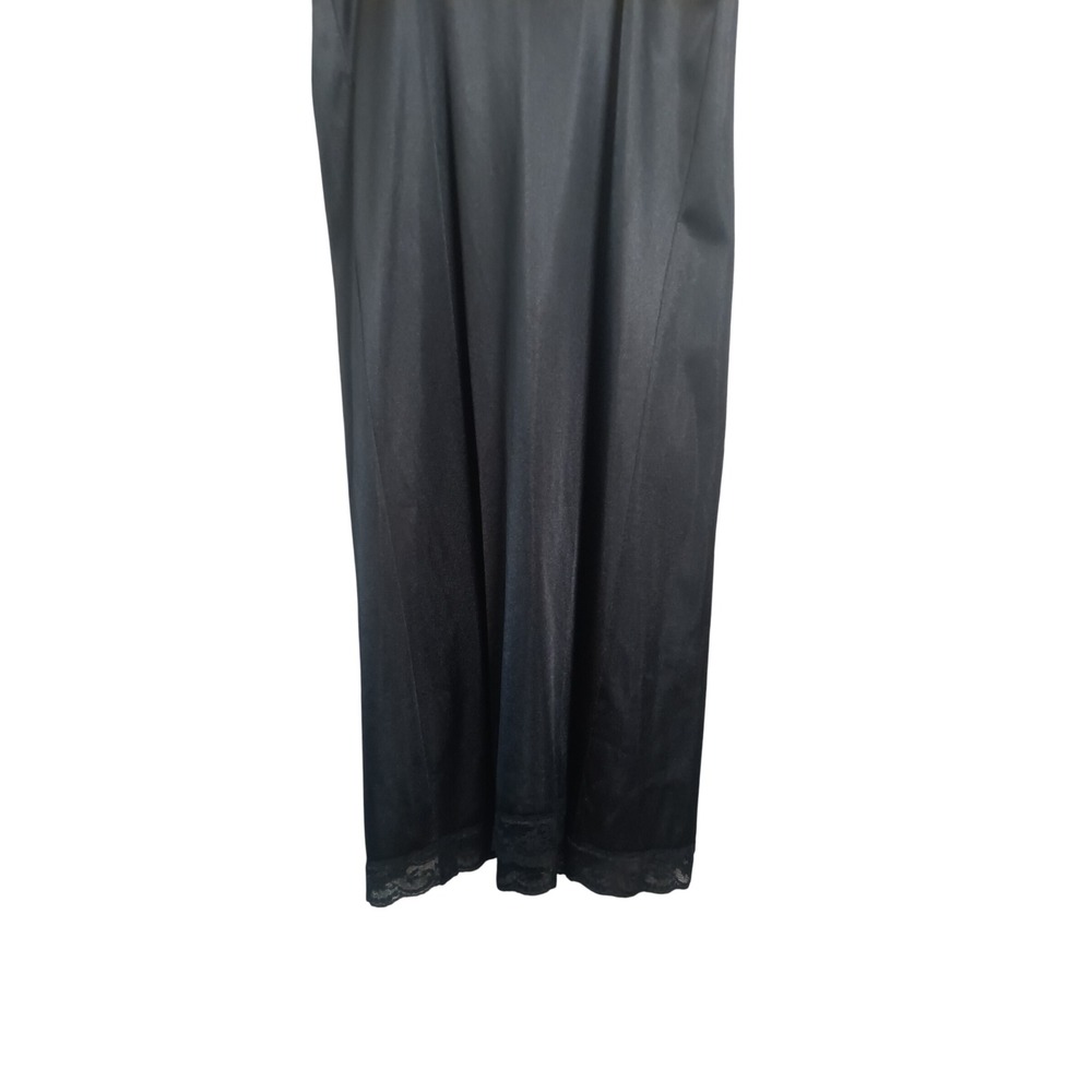 Vanity Fair Vintage Black Lace Trim Full Slip Vintage Nylon Antron III Size 34 - Picture 7 of 11